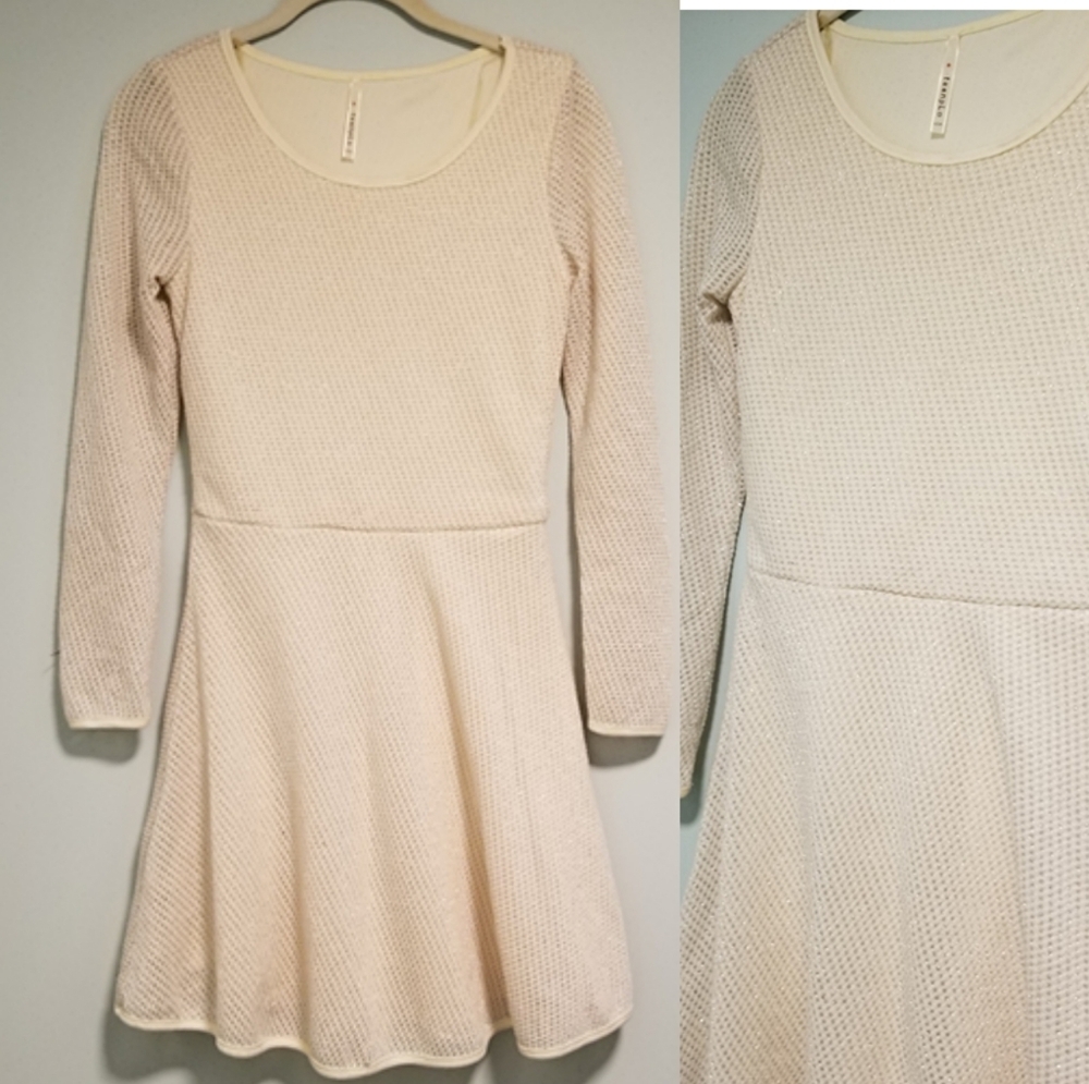 Ivoryish off white sparkle holida dress size small